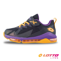 【LOTTO 義大利】童鞋 閃電 LIGHTNING 氣墊籃球鞋(黑/紫-LT3AKB8970)