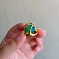 Cincin Batu Mata Kucing Hijau / Cincin Pria Wanita Batu Akik / Cincin Murah / Cincin Keren / Cincin 