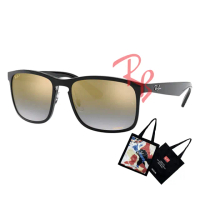 【RayBan 雷朋】康目色輕量款偏光太陽眼鏡 RB4264 601/J0 亮黑框 極彩水銀偏光漸層灰鏡片 公司貨