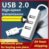 High Speed Transmission Usb 2.0 Hub Portable Power Adapter Multi Splitter Adapter Computer Accessories Four Port Docking Station