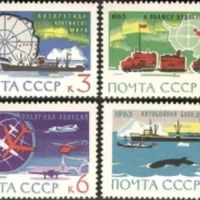 4 PCS/Set, CCCP, 1963, South Pole, Real Original Stamps for Collection, MNH