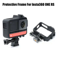 For Insta360 One RS Frame Camera Case Mounting Bracket Accessories with Dual Cold Shoe for MIC/LED Light