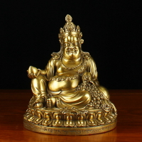 純銅黃財神佛像擺件密宗密宗藏巴拉家居供奉客廳工藝品黃銅擺件