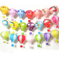 10-16''(25-40cm) Rainbow Hot Air Balloon Paper Lantern Bar Decora Kids Birthday Party Wedding Decoration Party Supplies Lanterns