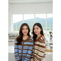 TP-002 สเวตเตอร์งานแขนยาวโทนสีพาสเทลน่ารักเสื้อผ้าแฟชั่นผู้หญิงผูกโบว์ Sweater คําแนะนําผลิตภัณฑ์ใหม