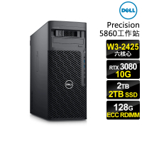 DELL 戴爾 W3-2425 RTX3080 六核商用電腦(5860/W3-2425/128G/2TB HDD+2TB SSD/RTX3080-10G/W11P)