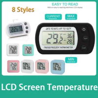 Electronic Digital Refrigerator Thermometer LCD Screen Fridge Freezer Temperature With High &amp; Low -20°C To 50°C Anti-humidity