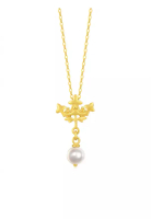 Chow Sang Sang 999.9 24K Pure Gold V&A Pearl Crown Necklace for Women 94384U