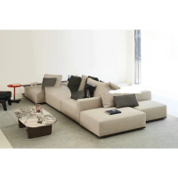 Fabric sofa/minimalist/cotton and linen blended modular sofa/
