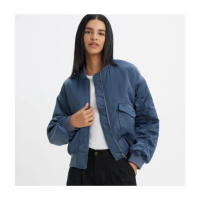 【LEVIS 官方旗艦】女款 復古飛行夾克 / MA1版型 / 經典藍 熱賣單品 A7262-0001
