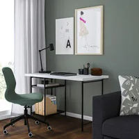 meja, putih/hitam, 120x60 cm