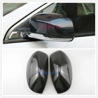 Cobon Fiber Color Rearview Mirror Cover Side Wing Cap Shell Case Moulding Trims 2014 2015 2016 2017 For Jeep Cherokee Accessory
