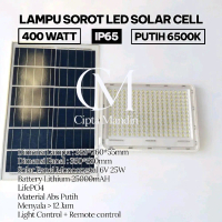 LAMPU SOROT LED TENAGA SURYA 400WATT 400 WATT FLOOD LIGHT SOLAR CELL 400W 400 WATT W PANEL ABS PUTIH