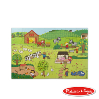 【Melissa &amp; Doug 瑪莉莎】Natural Play 大型地板拼圖 - 童趣農場(35片)