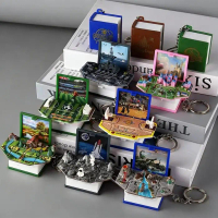 sale - mut buku lipat 3d pop-up miniatur adegan kastil besar gantungan kunci puzzle pereda stres mai