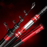 Telescopic Fishing Rod 2.7m Travel Surf Rod Spinning Power 5-300g Throwing Surfcasting Carbon Baitcasting Rod