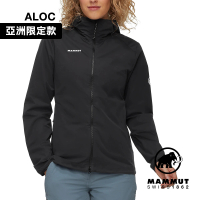 Mammut 長毛象官方直營 GRANITE SO Hooded Jacket AF 防潑水軟殼連帽外套 黑色 女款 #1011-00333