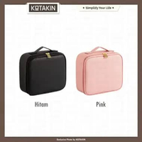 KOTAKIN Kotak Kosmetik Makeup Organizer Beauty Case Tas Koper MUA Makeupartist Bag Lampu LED Mirror 
