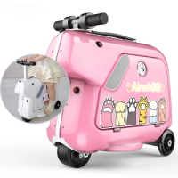 Childish Rideable e scooter suitcase Airwheel SQ3 2022 new arrive kids ride on smart luggage with music player carry on luggage
