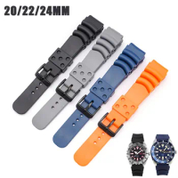 20mm 22mm 24mm Diving Rubber Watch Strap for Seiko for Casio Waterproof Silicone Sport Wrist Band Bracelet Replace Watchband Men