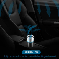 Mini HEPA Car Air Purifier LED Light Fresh Air Purifier USB Charging Mist Maker for Car Home Office Auto Electrical Accessories