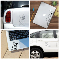 French Bulldog Laptop Decals for Apple MacBook Air / Pro Decoration , Funny Dog Silhouette Vinyl Sticker Decal Car Window Decor