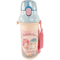 小禮堂 雙子星 日製 直飲式水壺 附背帶 抗菌水壺 塑膠水瓶 隨身瓶 480ml Ag+ (粉 刺蝟)