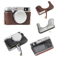 Newest Vintage Genuine Leather Camera Case For Fujifilm X100F X100-F Camera Half Bag Cover Open Battery Design