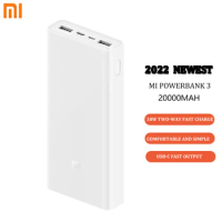 Xiaomi Powerbank 3 20000mAh PLM18ZM 18W 2-Way Quick Charging USB C Portable Mi Powerbank 20000 external battery Poverbank