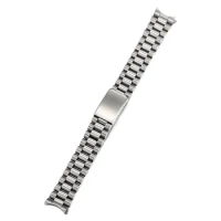 316L Stainless Steel 20mm Silver President Curved End Watch Band Strap Bracelet Fits For Seiko Rolex Diving Watch
