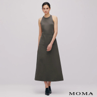 【MOMA】極瘦削肩長洋裝(灰色)