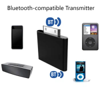 30PIN Bluetooth-compatible Transmitter 40mA Audio Transmitter Portable Plug and Play Wireless Audio Adapter Receiver for Ipod