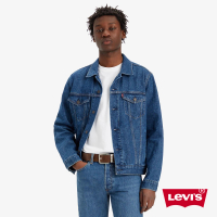 【LEVIS 官方旗艦】男款 TYPE 3經典修身牛仔外套 / 提花壓印 / 藍 熱賣單品 72334-0408