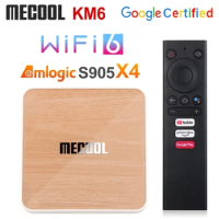 Mecool KM6 Deluxe Edition Amlogic S905X4 TV Box Android 10 4GB 64GB Wifi 6 Google Certified 4G 32G AV1 1000M Set Top Box 2G 16G
