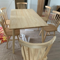 餐桌 白蠟木餐桌椅北歐實木家具西餐廳咖啡桌原木長方形飯桌