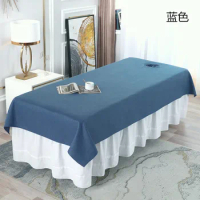 Solid Color Beauty Salon Sheet Thicken Pure Cotton Special For Massage Dirty Beauty Sheet With Hole