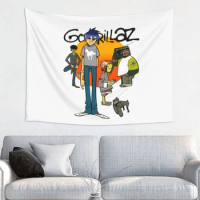 Gorillaz Rock Music Tapestry Wall Hanging Hippie Fabric Tapestry Bohemian Wall Blanket Wall Decor 200x150cm