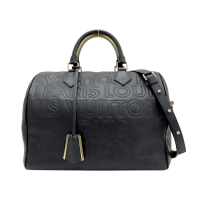 【二手名牌BRAND OFF】LOUIS VUITTON LV 路易威登 黑色 壓紋牛皮 CUBE SPEEDY 30 兩用包 M95816