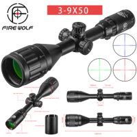 FIRE WOLF3-9X50Hunting Tactical Rifle Scope Green Blue Red Dot Illuminated Reticle Sniper Optical Sight Spotting scope for rifle