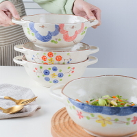 日式碗家用2021新款陶瓷碗泡面碗單個高顏值大容量湯面碗雙耳湯碗