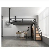 Multi-functional iron hammock small family attic bed hanging wall bed hanging loft elevated bed