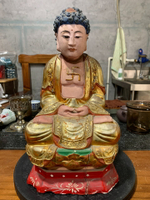 結緣老木雕擺飾，釋迦牟尼佛，高31厘米，閩南漆線雕工藝，香樟
