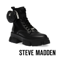 STEVE MADDEN-TANKER-H 愛心綁帶厚底休閒靴-黑色