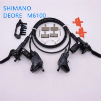 SHIMANO DEORE M6100 2 piston Brake set with G03A Resin brake pads Mountain Bikes Hydraulic Disc Brake MTB BR BL-M6100 DEORE