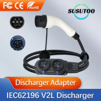 Electric Car Side Discharge Plug EV Type2 16A Charger Cable EU Socket Outdoor Power Station For MG forkia need car supports V2L)