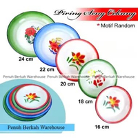 PIRING SENG CEKUNG//LOYANG LAPIS KEMBANG 16/18/20/22/24 NAMPAN BULAT ENAMEL / PIRING SENG JADUL KEMB