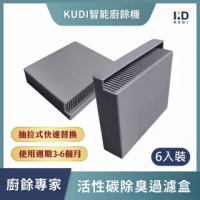 【KUDI 庫迪】KUDI智能廚餘機 活性碳過濾盒 6入裝(抽拉替換 原廠濾芯 除臭過濾)