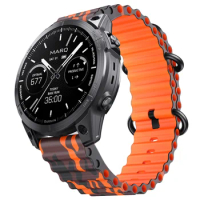 22 26mm Ocean Silicone Wristband Strap For Garmin Approach S62 Fenix5 5Plus 6 6Pro 7 Watch Band Intinct1 2 Quick Fit Bracelet