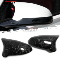 2 Pcs For BMW M3 F80 M4 F82 Carbon Fiber Car Review Side Mirror Cap Cover Replacement Mirror Cover Cap Sticker Trim 2014-2020