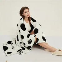 Downy Black White Yellow Dots Blanket Fluffy Soft Casual Sofa TV Throw Blanket Room Decor Bed Bedspread Quilt Blankets